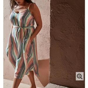 NWT Torrid multi striped challis midi dress